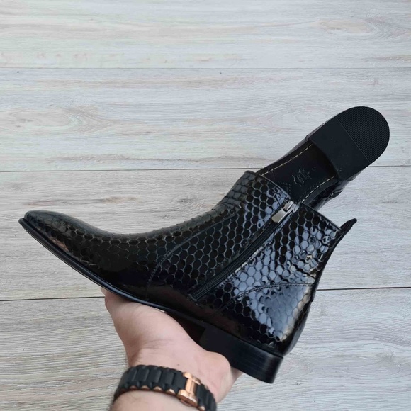 Black Leather Chelsea Boots